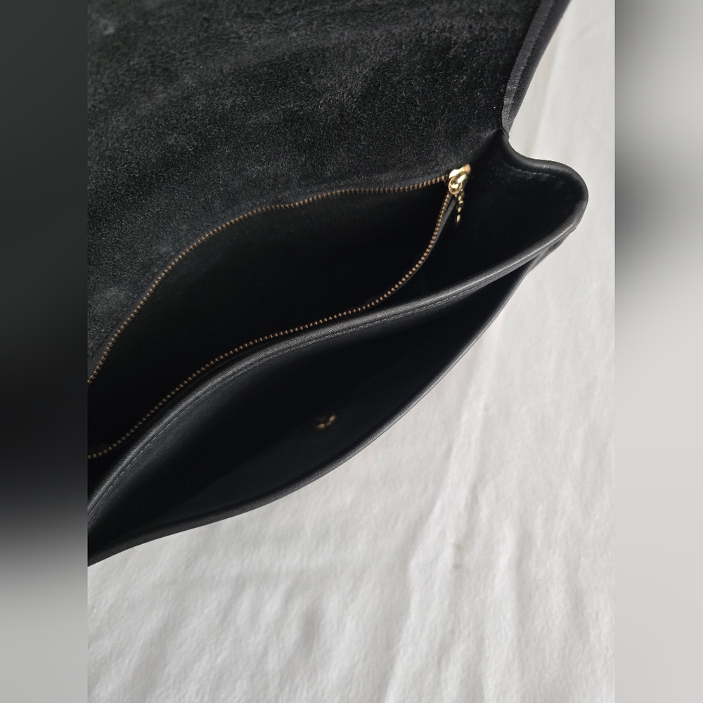 Vintage Coach Convertible Clutch Crossbody Black USA Glove Tanned Y2K Minimalist - Picture 11 of 16